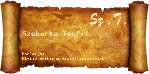 Szekerka Teofil névjegykártya